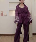 Purple crop top and pants