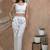 White crop top and pants