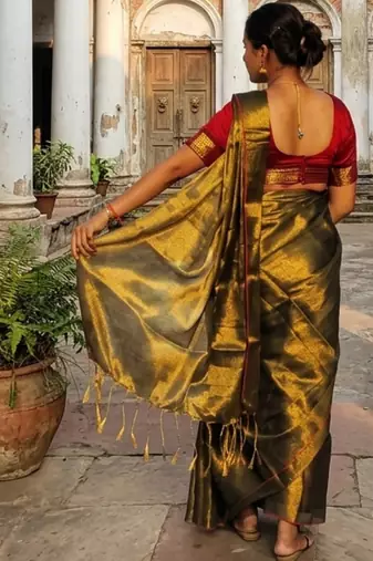  sunehri kiran gold handloom tissue saree