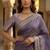 Lavender Color Sober Pattern With Print Work Silk Blend Saree