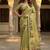 Olive Color Sober Pattern With Print Work Silk Blend Saree
