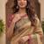 Beige Color Sober Pattern With Print Work Silk Blend Saree