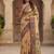 Beige Color Sober Pattern With Print Work Silk Blend Saree