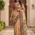 Beige Color Sober Pattern With Print Work Silk Blend Saree