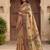 Beige Color Sober Pattern With Print Work Silk Blend Saree