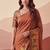 Brown Color Sober Pattern With Print Work Silk Blend Saree