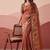 Brown Color Sober Pattern With Print Work Silk Blend Saree