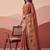 Brown Color Sober Pattern With Print Work Silk Blend Saree