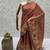 Brown Color Sober Pattern With Print Work Silk Blend Saree