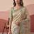 Cream Color Sober Pattern With Print Work Silk Blend Saree