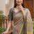 Grey Color Dori With Print Work Silk Blend Saree