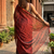  wine drizzlewine red handloom tissue saree