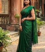  hara noor bottle green handloom tissue saree