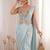 Sky Blue Color Embroidery Sequence Work Creap Ready to wear Saree