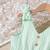 Mint green solid textured cotton sleeveless fit & flare kids dress