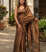  copper blossom copper handloom tissue saree