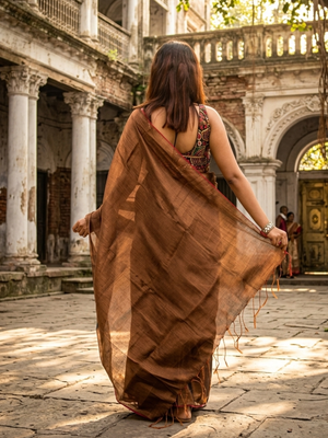  copper blossom copper handloom tissue saree 2