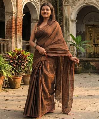  copper blossom copper handloom tissue saree 4