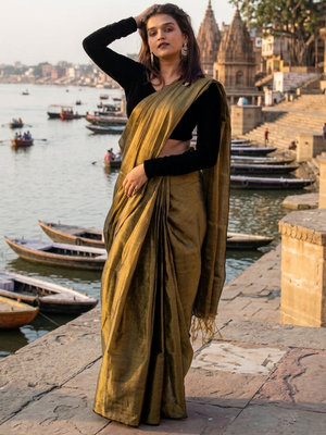  swarnika gold handloom tissue saree 2