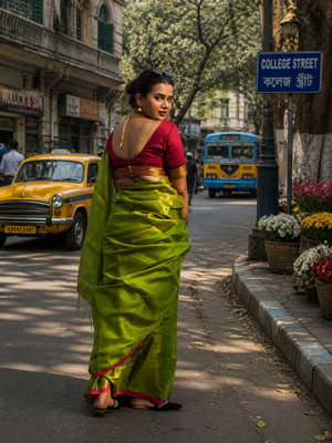  virana green handloom tissue saree 2