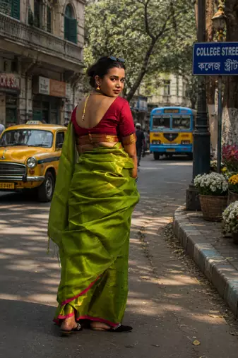  virana green handloom tissue saree
