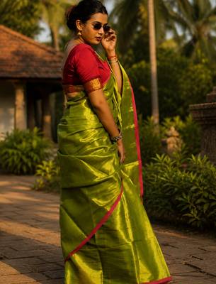  virana green handloom tissue saree 3