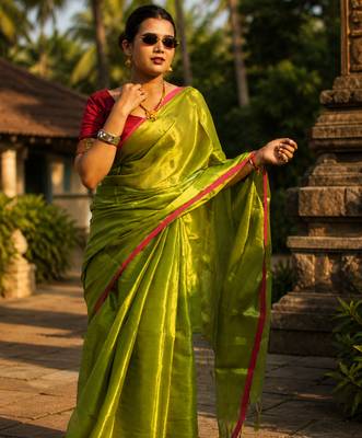  virana green handloom tissue saree 4
