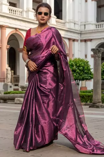  purple dusk purple handloom tissue saree