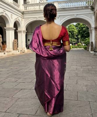  purple dusk purple handloom tissue saree 3