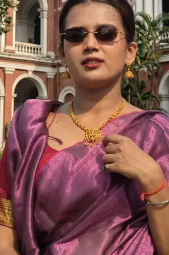  purple dusk purple handloom tissue saree
