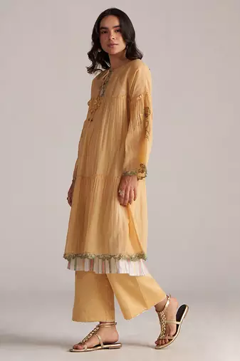 Apricot cream kota silk co-ord set