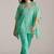 Bright aqua kota silk co-ord set