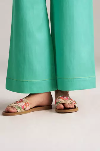 Bright aqua kota silk co-ord set