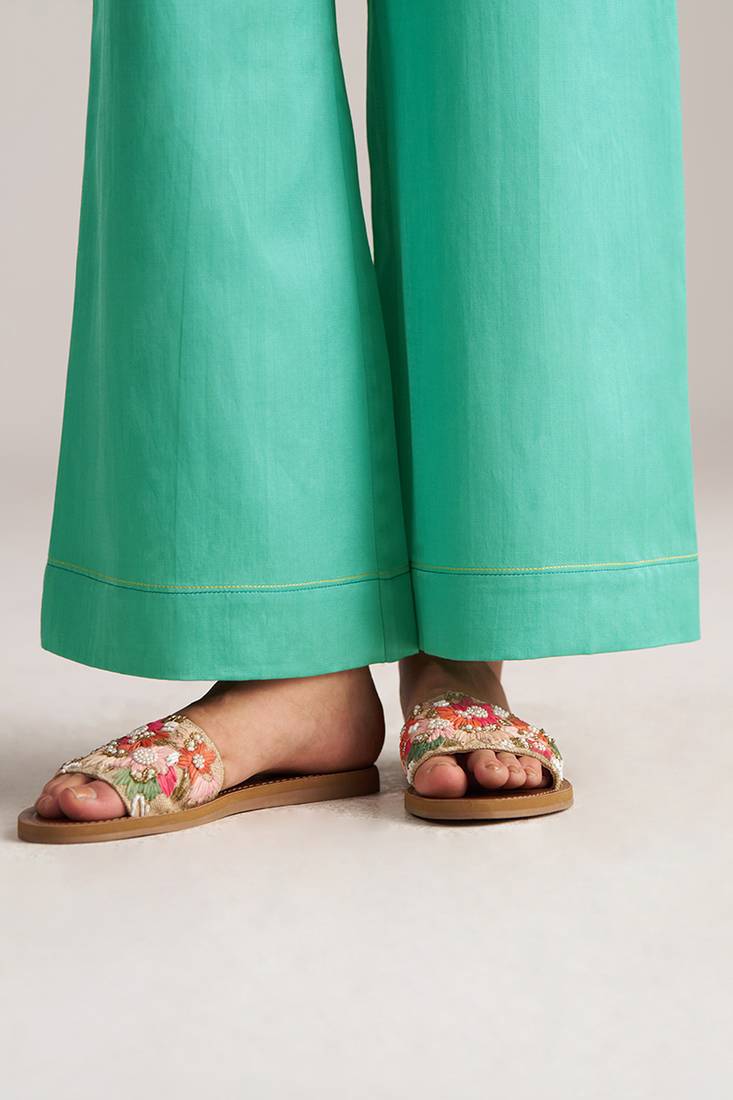 Bright aqua kota silk co-ord set