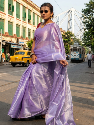  lavender handloom tissue saree 3