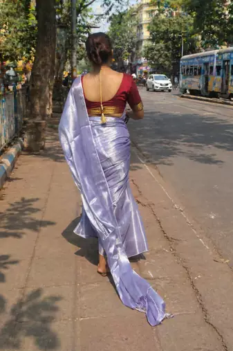  lavender handloom tissue saree