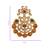 Traditional Gold Plated Temple Chandbali Earrings with Ruby & Green Stones for Women & Girls