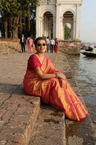  orange glow orange handloom tissue saree