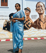  aqua ocean blue handloom tissue saree
