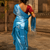  aqua ocean blue handloom tissue saree