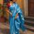  aqua ocean blue handloom tissue saree