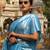  aqua ocean blue handloom tissue saree