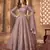 Mauve embroidered net semi-stitched anarkali suit