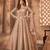 Beige embroidered net semi-stitched anarkali suit