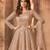 Beige embroidered net semi-stitched anarkali suit