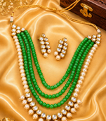 Wedding Wear Pearl Beaded Kundan Necklace Set