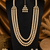 Multi layer pearl beaded kundan gold plated necklace set