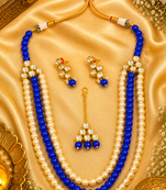 Timeless Multi Layer Pearl Beaded Kundan Necklace Set