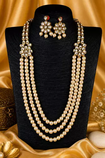 Statement Multi Layer Kundan Gold Plated Necklace Set