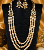 Statement Multi Layer Kundan Gold Plated Necklace Set